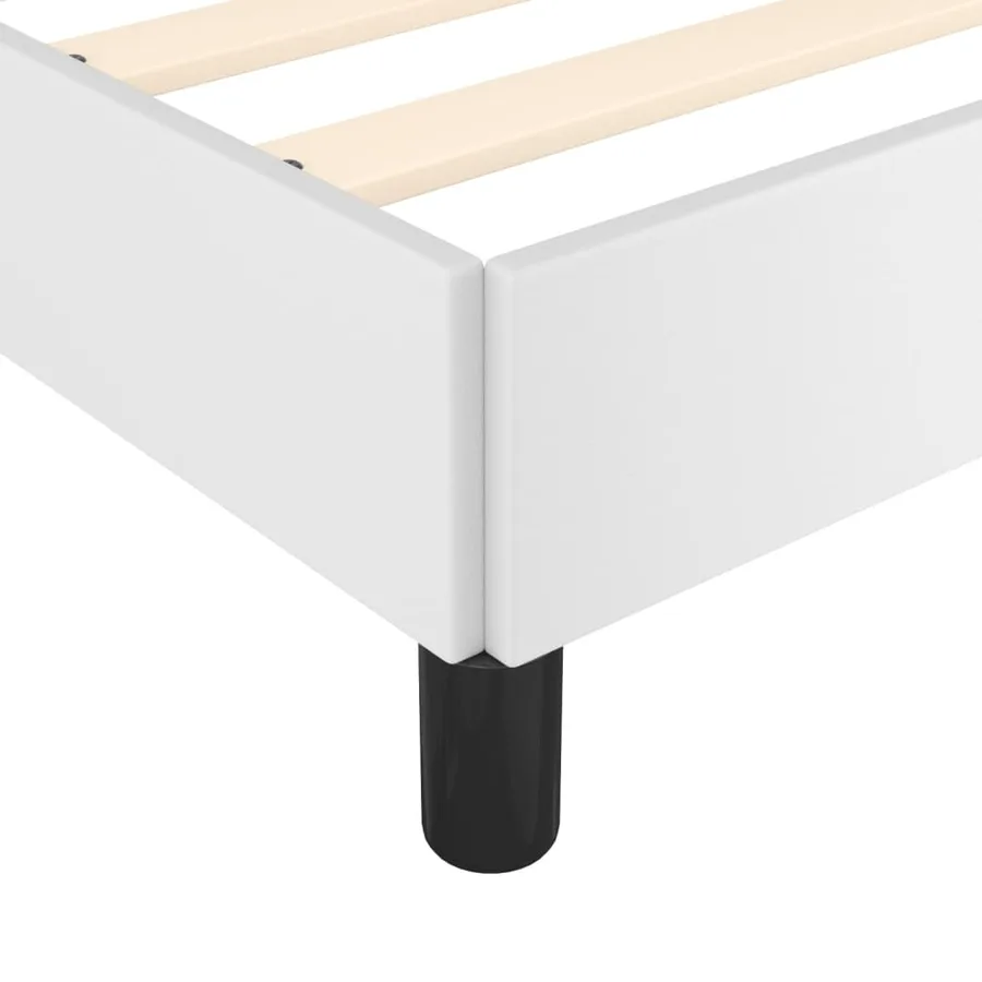 Cadre de lit sans matelas blanc 120x190 cm similicuir - 7