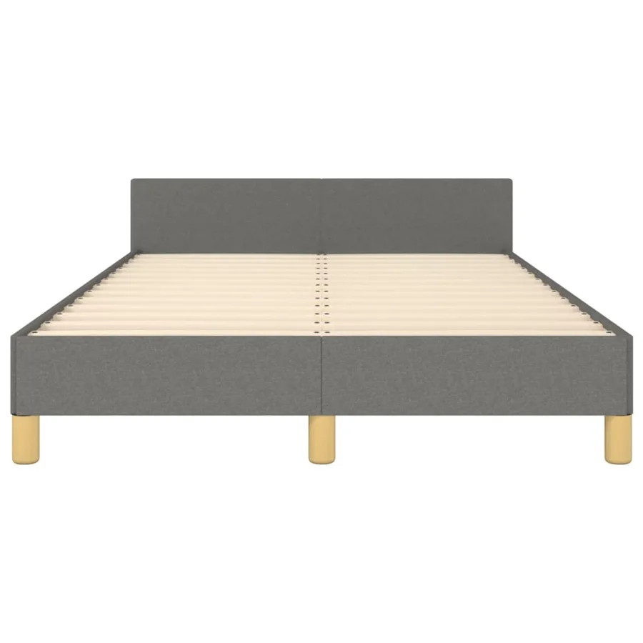 Cadre de lit sans matelas gris foncé 120x190 cm tissu - 5