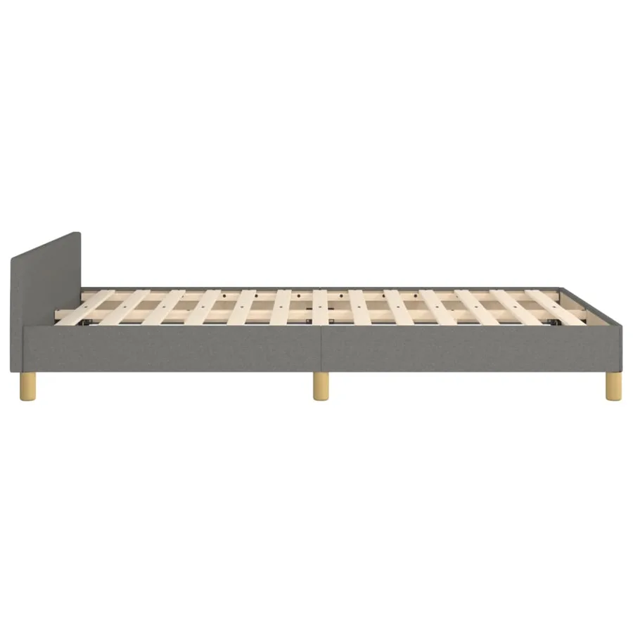 Cadre de lit sans matelas gris foncé 120x190 cm tissu - 6