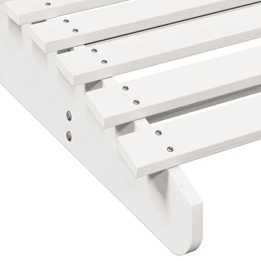 Chaise longue blanc 205x60x31,5 cm bois massif de pin - 7