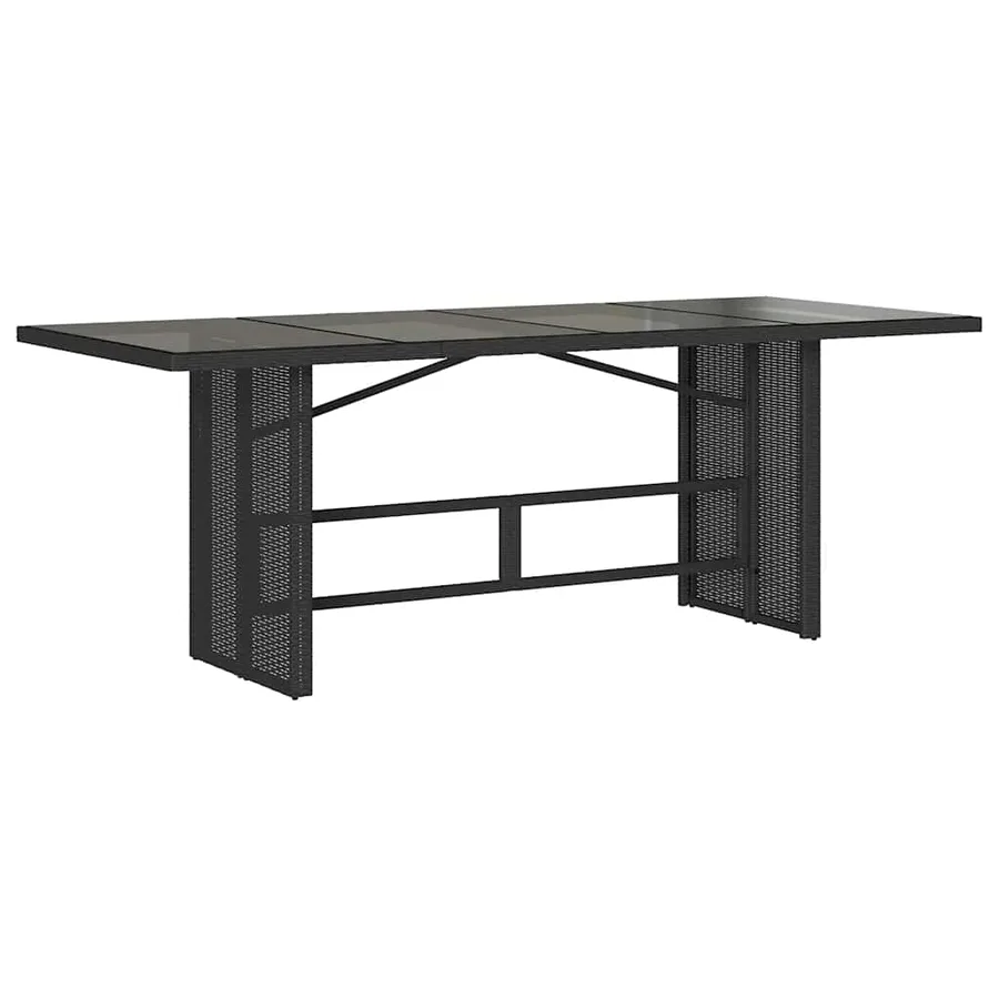 Ensemble à manger de jardin 9pcs coussins noir résine tressée - 4