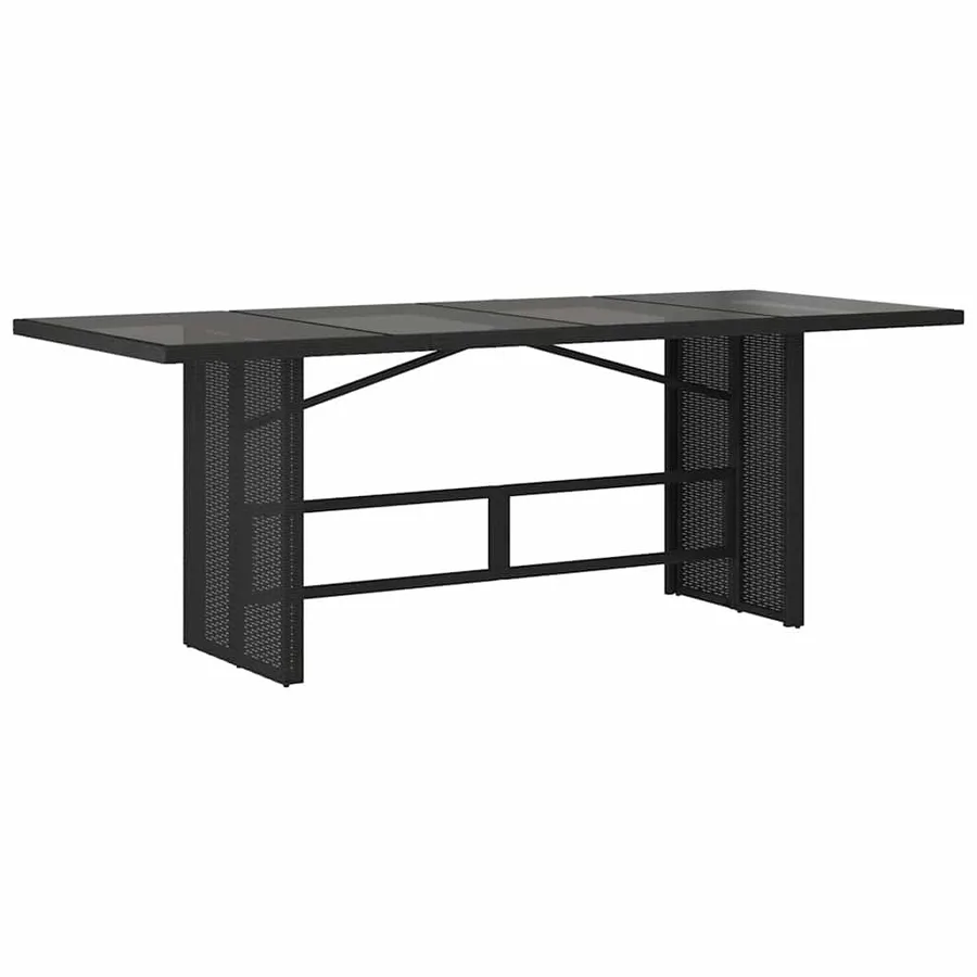 Ensemble à manger de jardin 9pcs coussins noir résine tressée - 4