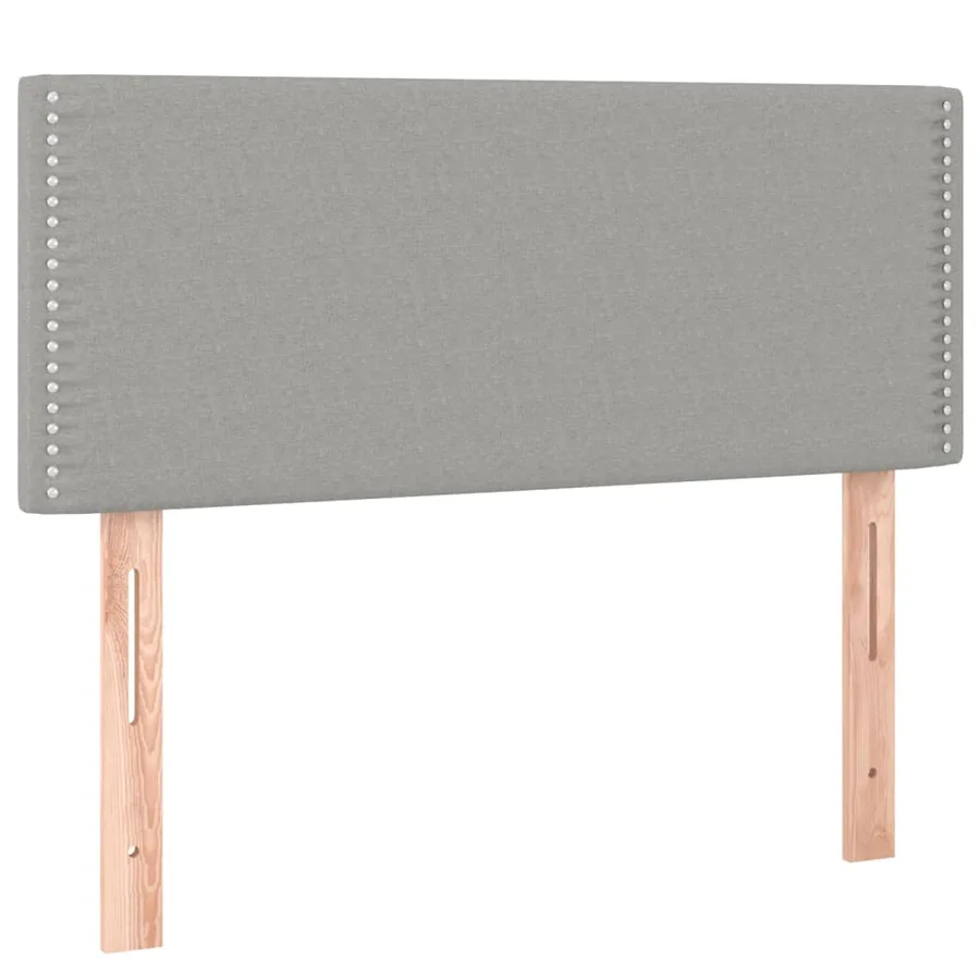 Sommier à lattes de lit et matelas gris clair 120x190 cm tissu - 7
