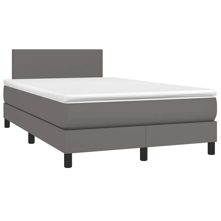 Sommier à lattes de lit matelas LED gris 120x190 cm similicuir - 3