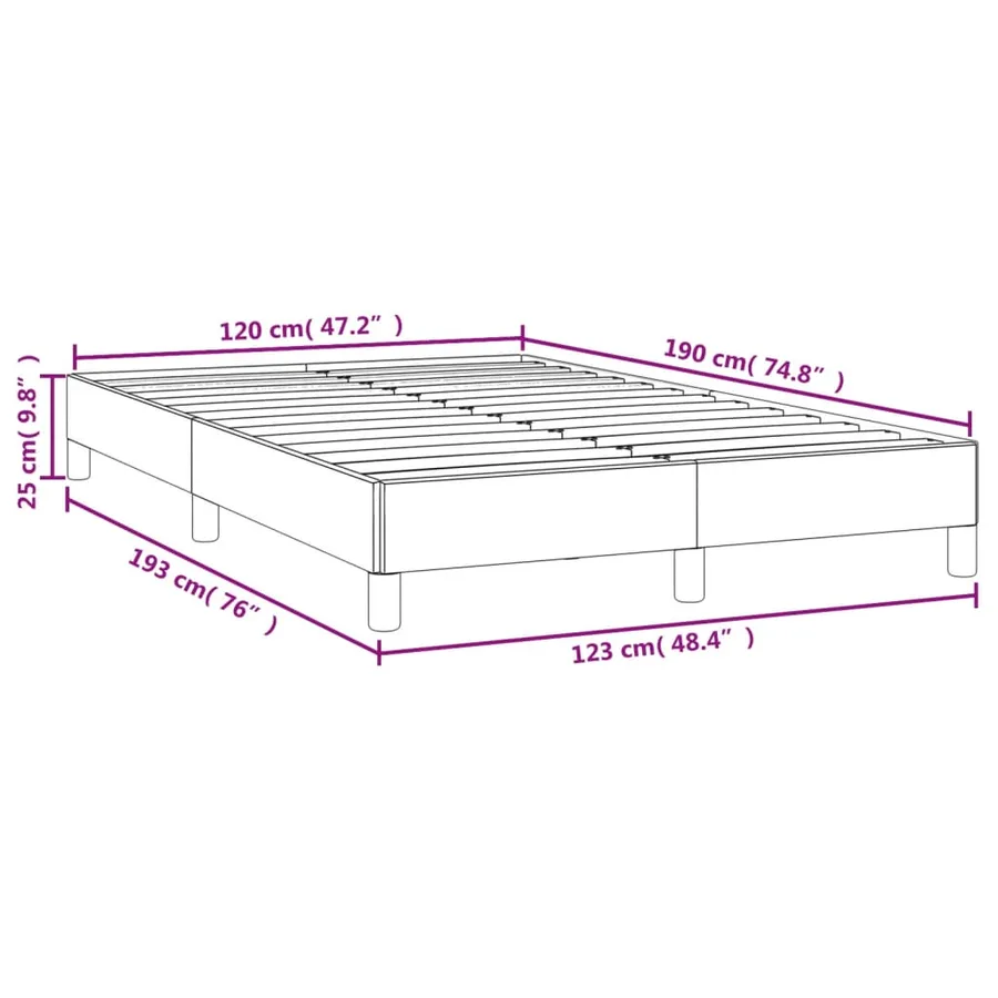 Cadre de lit sans matelas gris 120x190 cm similicuir - 9