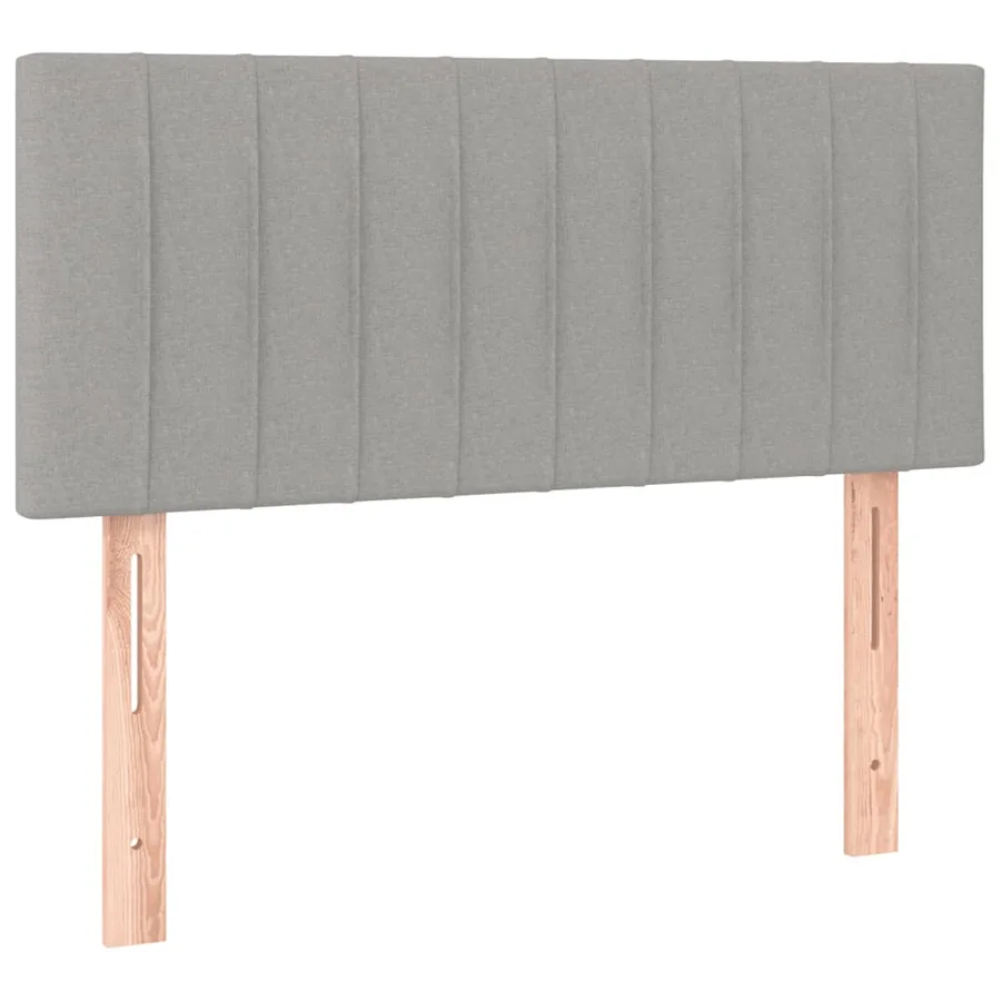 Sommier à lattes de lit et matelas gris clair 120x190 cm tissu - 7