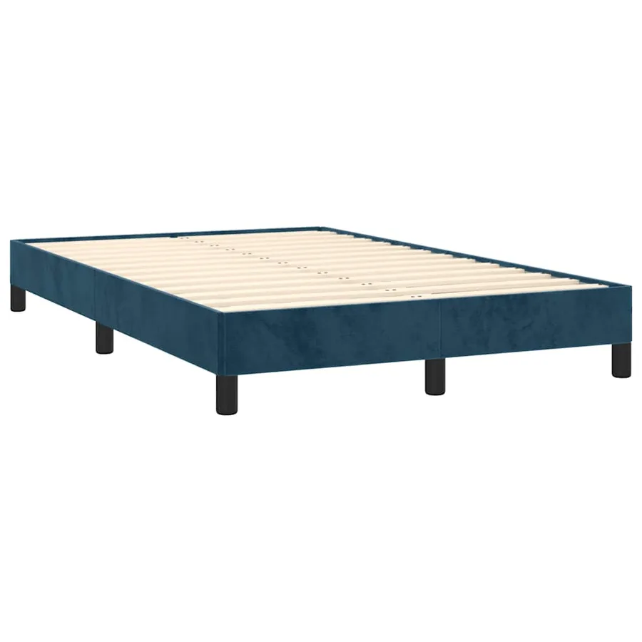Sommier à lattes de lit et matelas bleu foncé 120x190cm velours - 4
