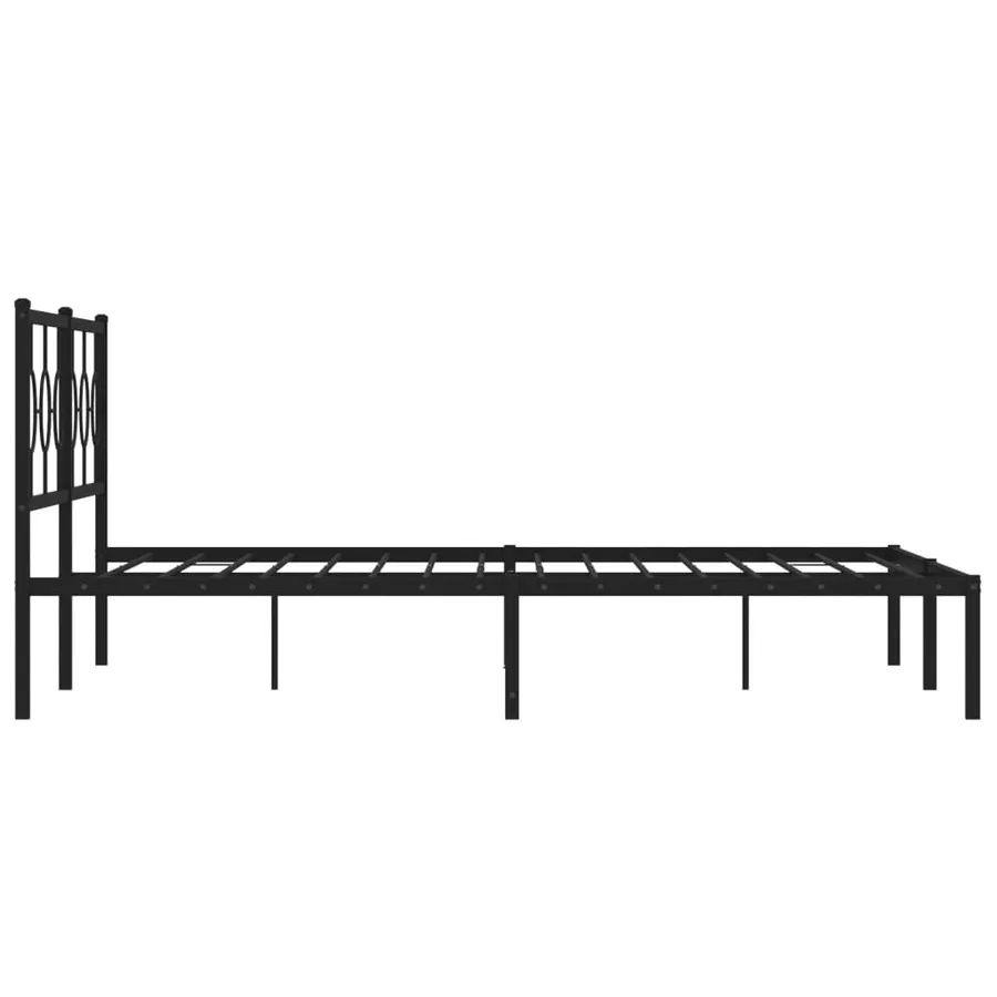 Cadre de lit métal sans matelas et tête de lit noir 180x200 cm - 6