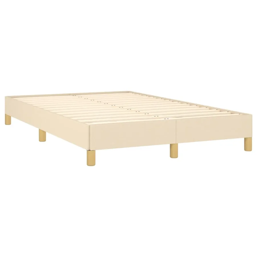 Cadre de lit sans matelas crème 120x190 cm tissu - 3