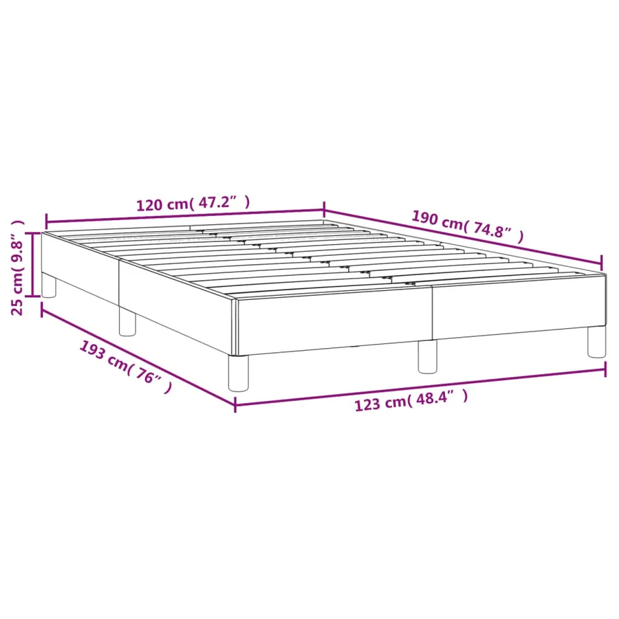 Cadre de lit sans matelas crème 120x190 cm tissu - 9