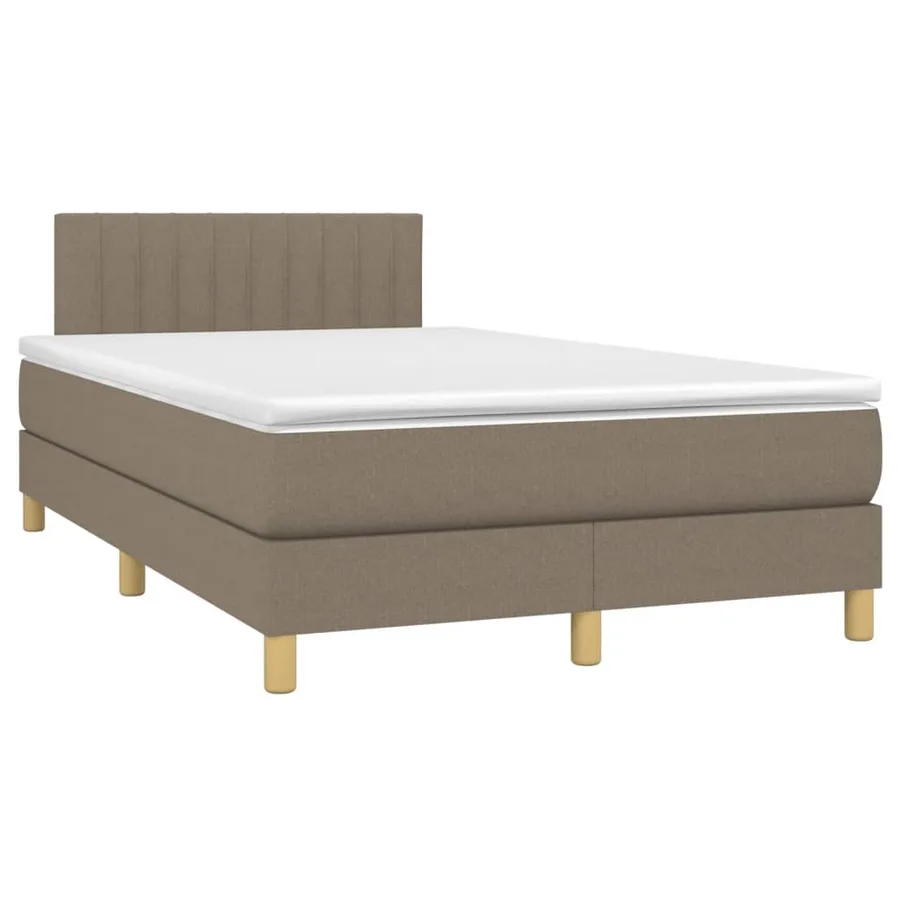 Sommier à lattes de lit avec matelas taupe 120x190 cm tissu - 2
