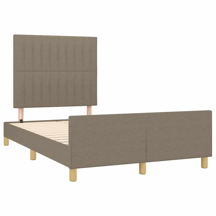 Cadre de lit sans matelas taupe 120x190 cm tissu - 3
