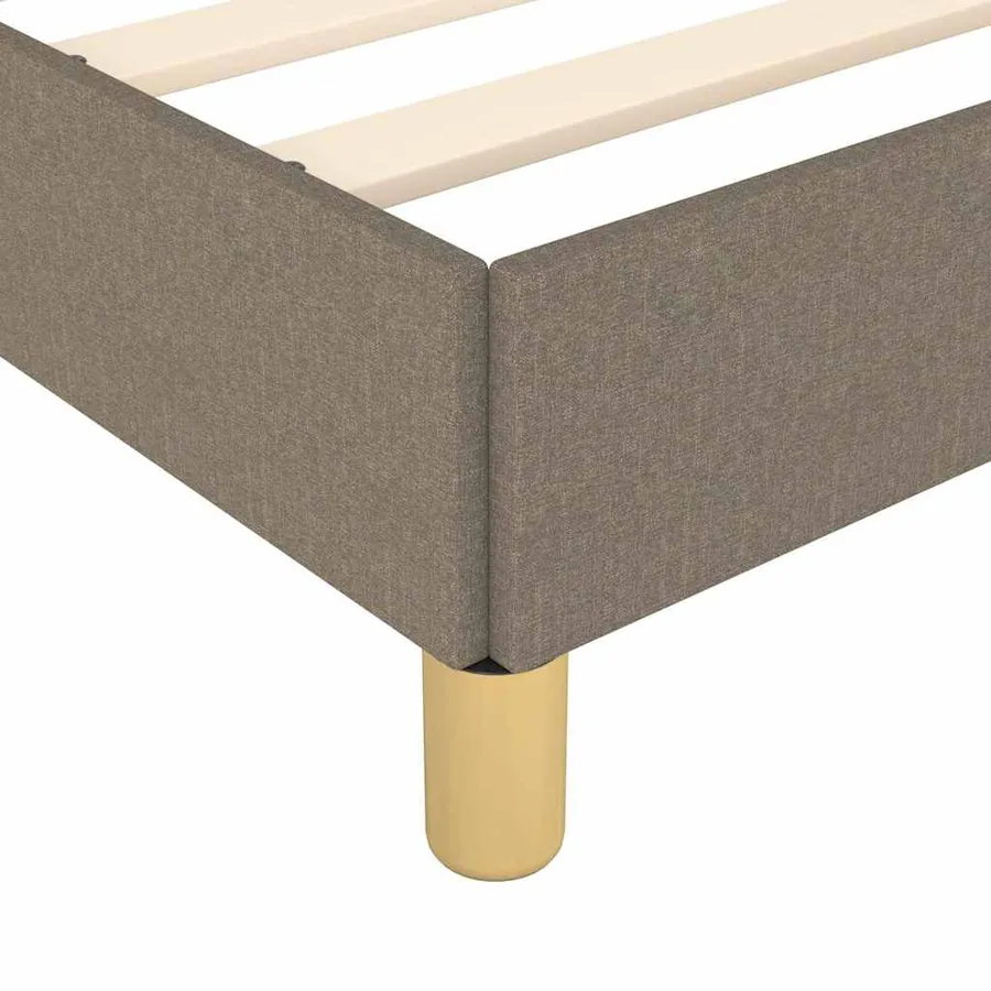 Cadre de lit sans matelas taupe 120x190 cm tissu - 9