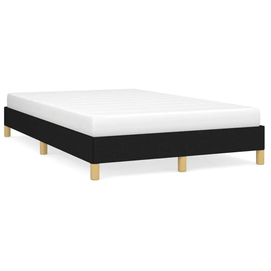 Cadre de lit sans matelas noir 120x190 cm tissu - 2