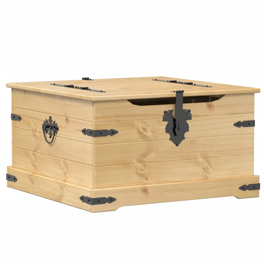 Boîte de rangement Corona 78x78x45 cm bois de pin massif - 2