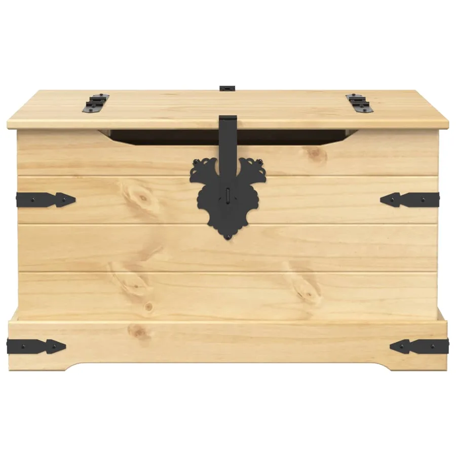 Boîte de rangement Corona 78x78x45 cm bois de pin massif - 4
