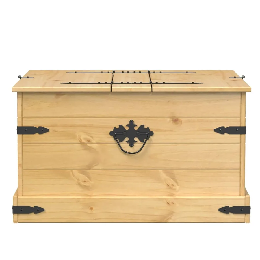 Boîte de rangement Corona 78x78x45 cm bois de pin massif - 5