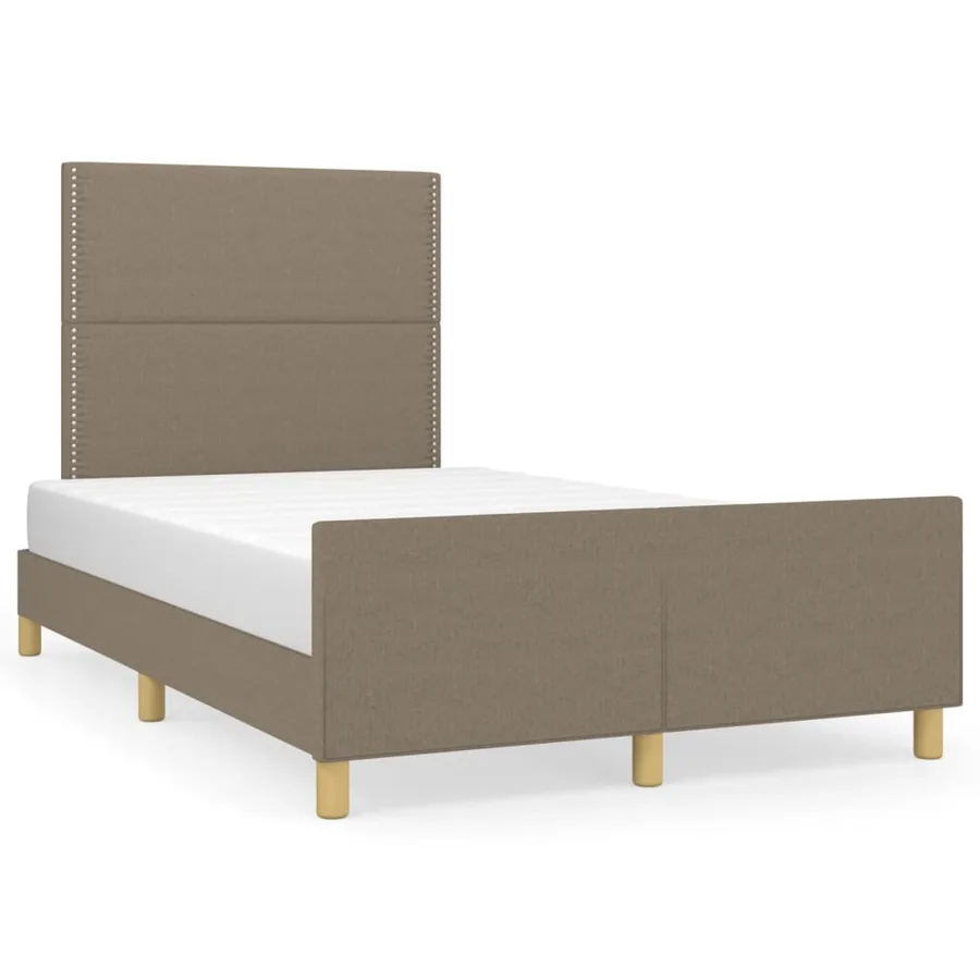 Cadre de lit sans matelas taupe 120x190 cm tissu - 2