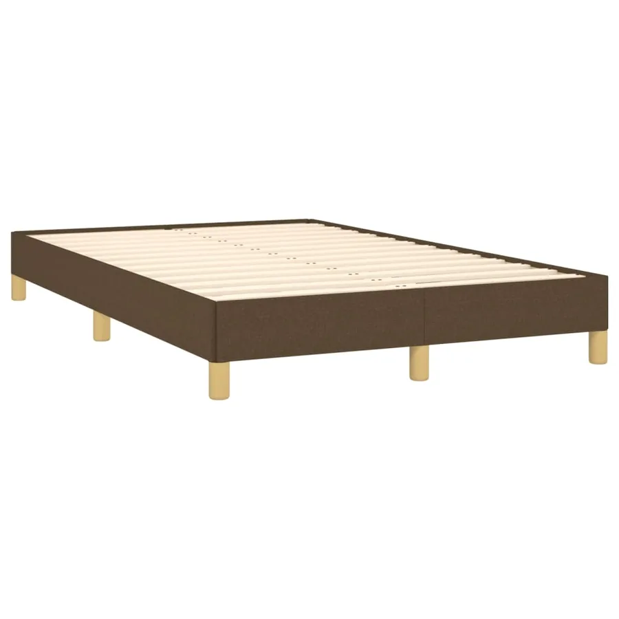 Cadre de lit sans matelas marron foncé 120x190 cm tissu - 3