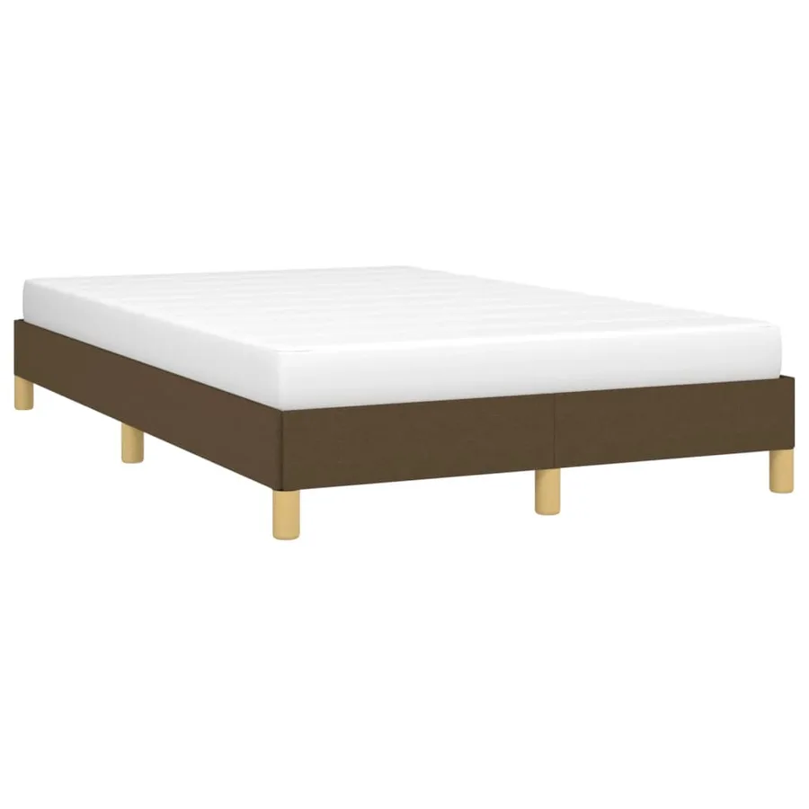 Cadre de lit sans matelas marron foncé 120x190 cm tissu - 4