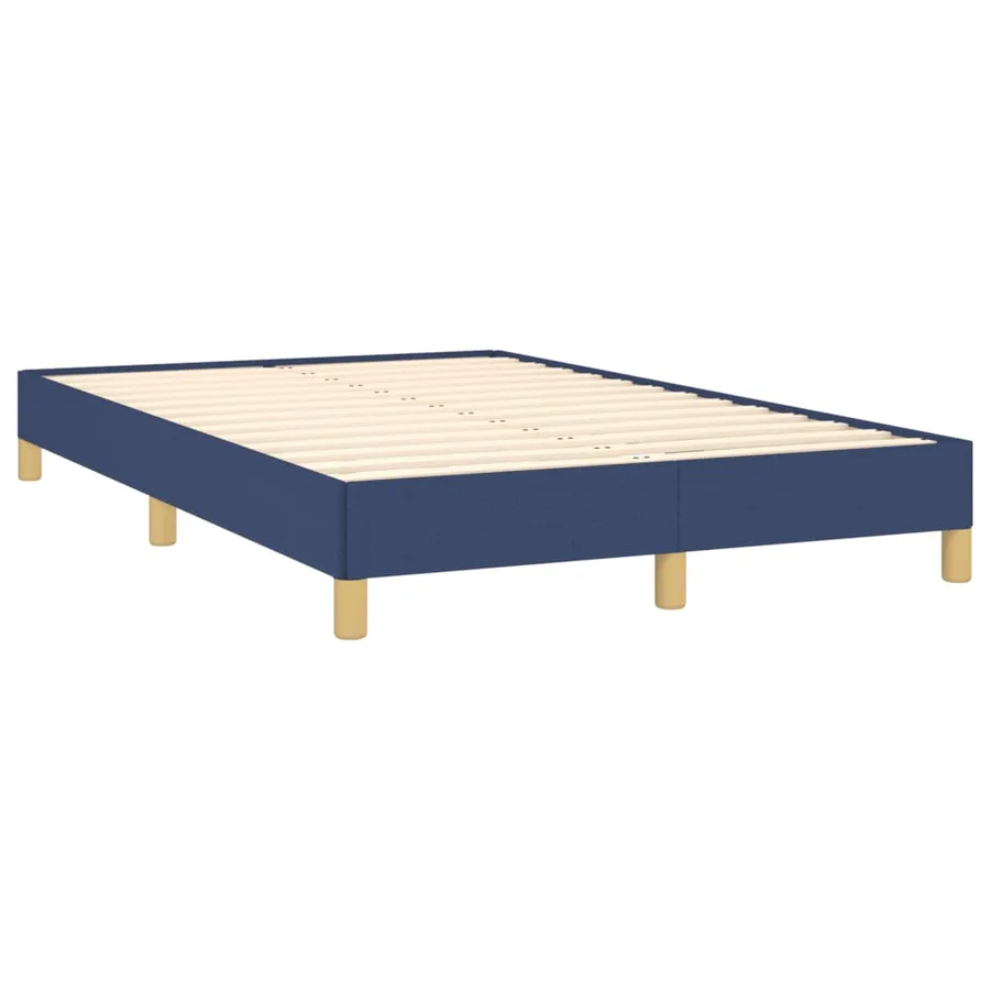 Sommier à lattes de lit avec matelas bleu 120x190 cm tissu - 4