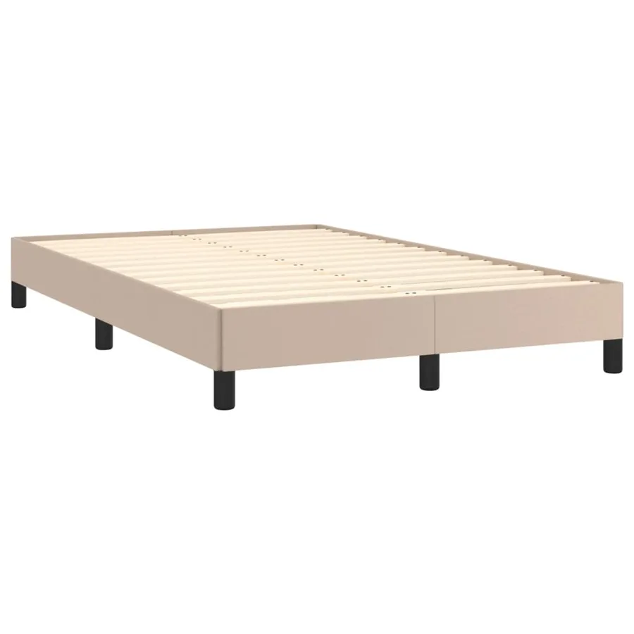 Sommier à lattes de lit matelas cappuccino 120x190cm similicuir - 4