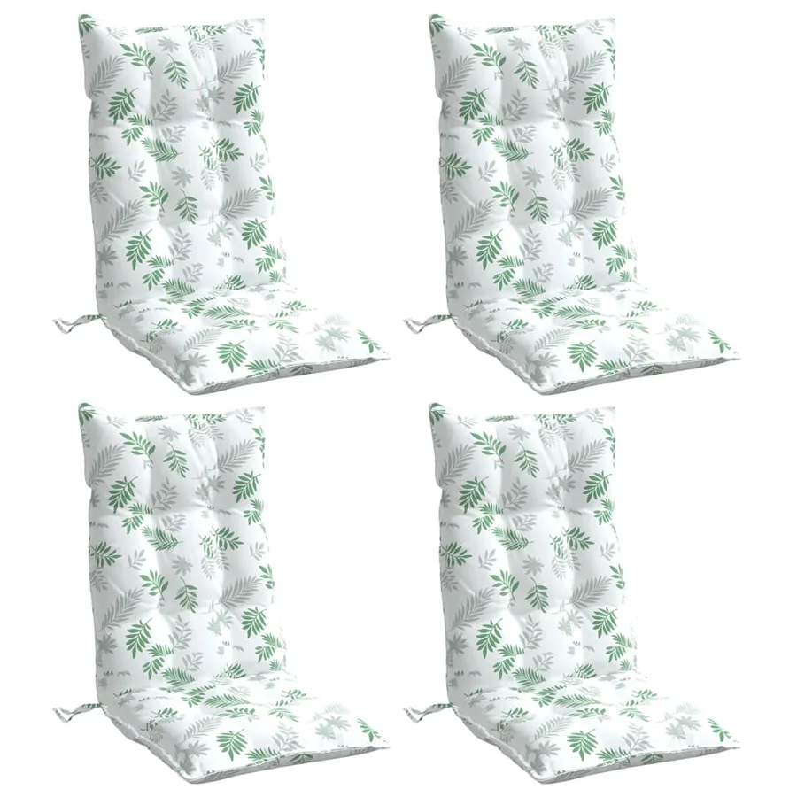 Coussins de chaise à dossier haut lot de 4 modèle de feuille - 3