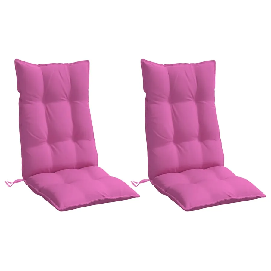 Coussins de chaise à dossier haut lot de 2 rose tissu oxford - 3