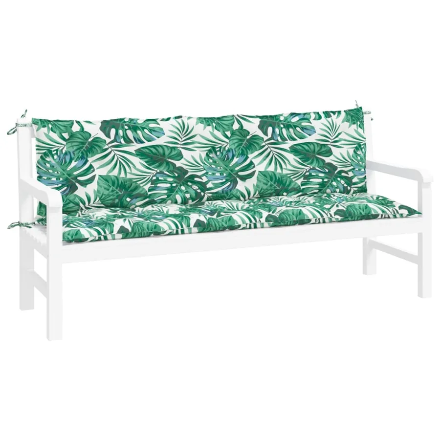 Coussins de banc de jardin lot de 2 motif de feuilles - 3