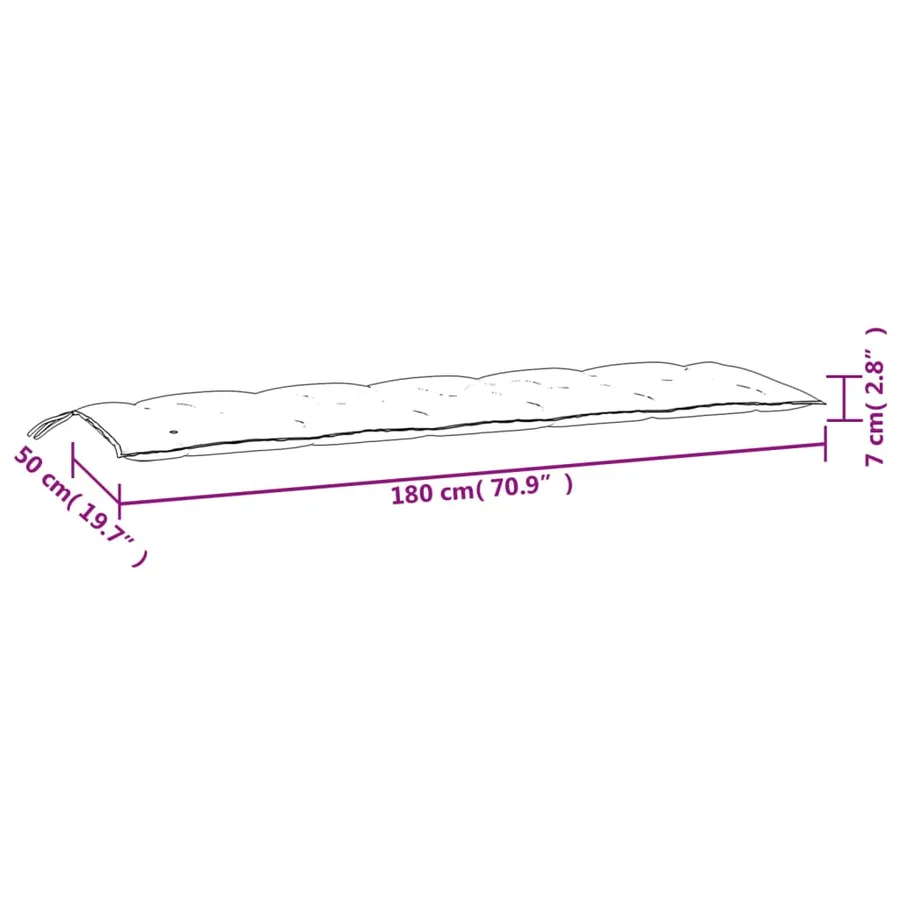 Coussins de banc de jardin lot de 2 motif de feuilles - 9