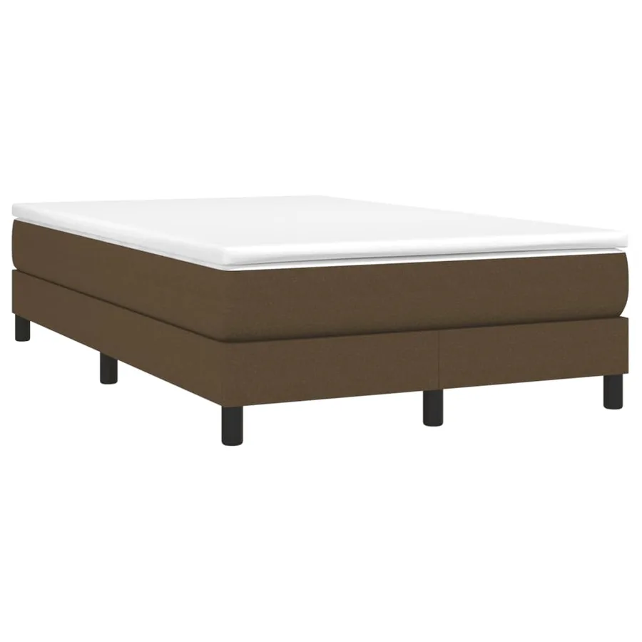 Sommier à lattes de lit et matelas marron foncé 120x190cm tissu - 2