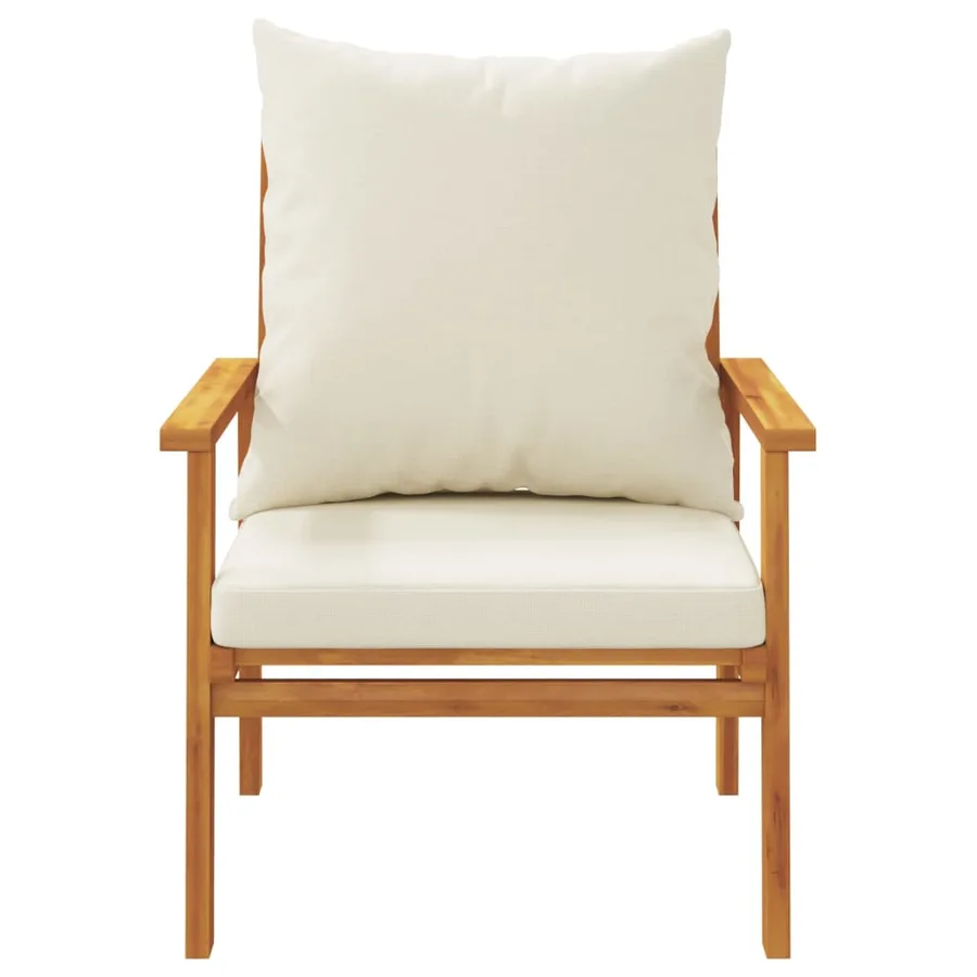 Salon de jardin 4 pcs avec coussins Bois d'acacia solide - 6