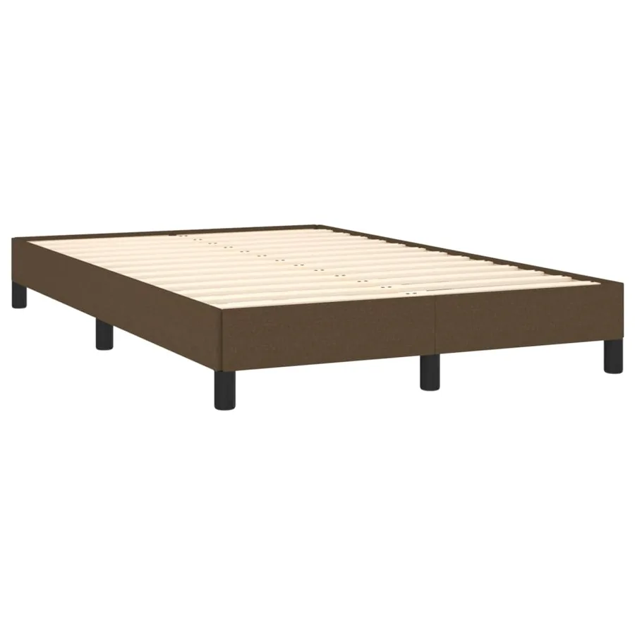 Sommier à lattes de lit et matelas marron foncé 120x190cm tissu - 4