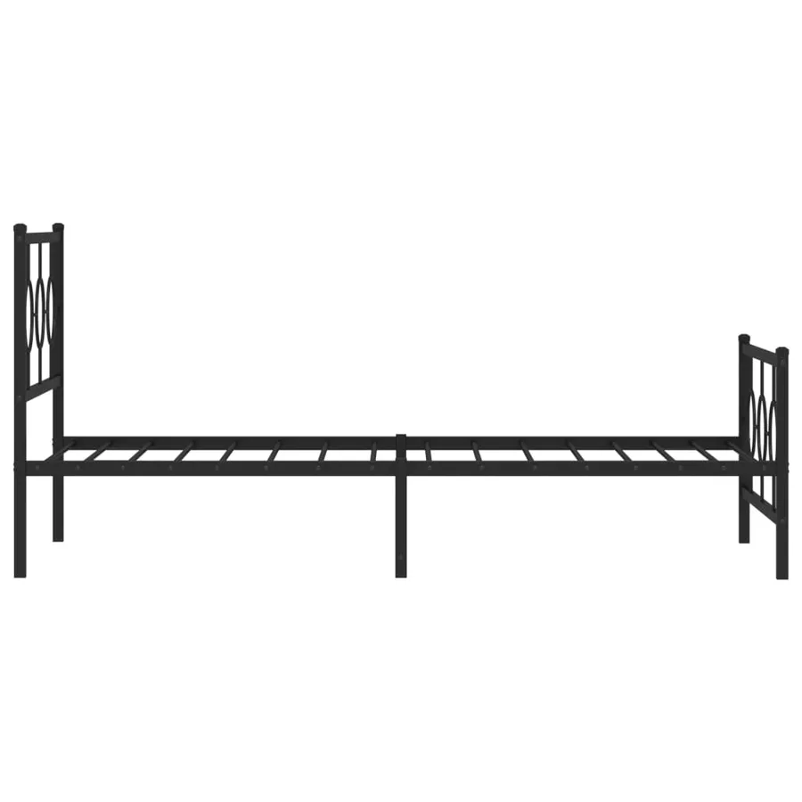 Cadre de lit métal sans matelas et pied de lit noir 100x200 cm - 6