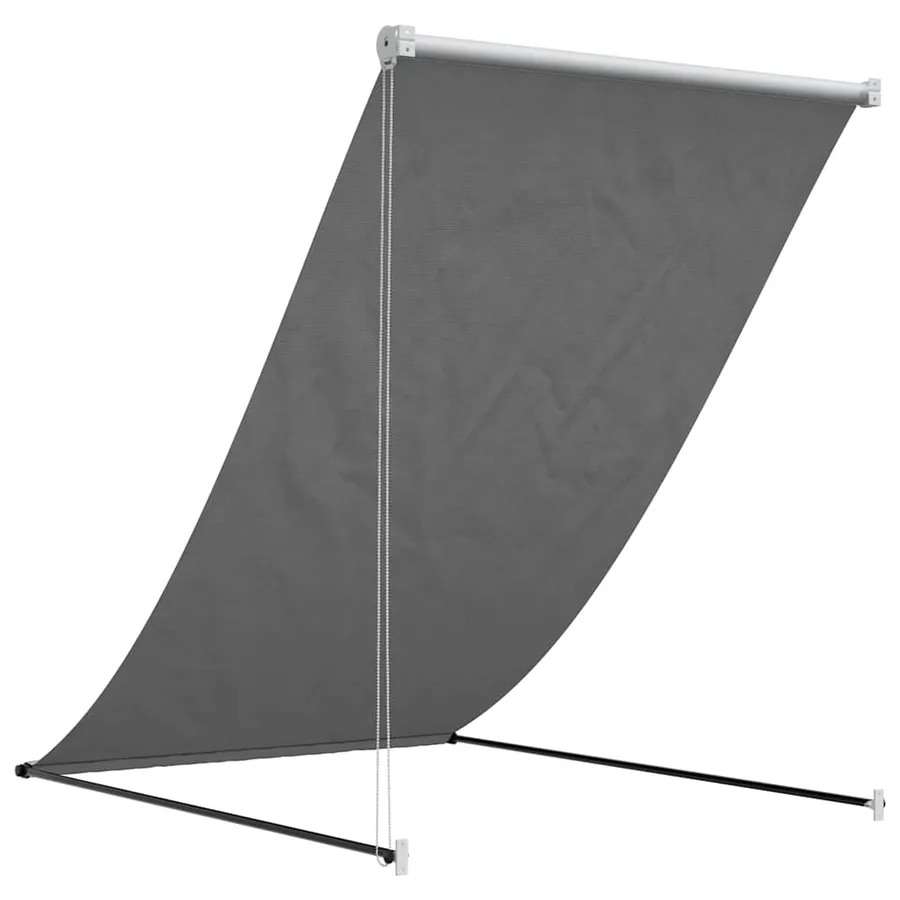 Auvent rétractable anthracite 150x150 m tissu et acier - 5