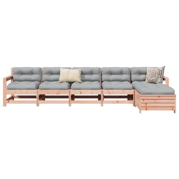 Salon de jardin 6 pcs bois massif sapin de douglas
