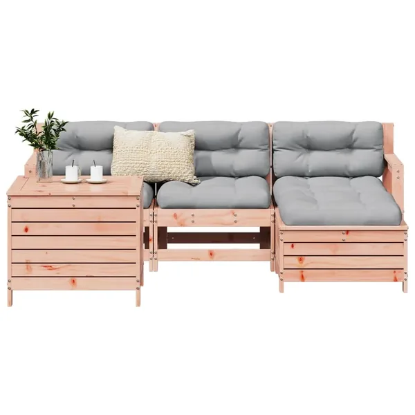 Salon de jardin 5 pcs bois massif sapin de douglas