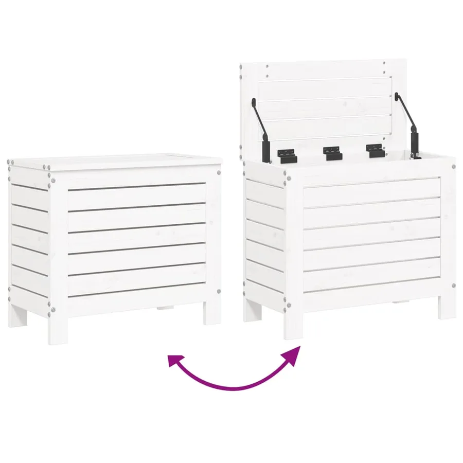 Salon de jardin 10 pcs blanc bois de pin massif - 11