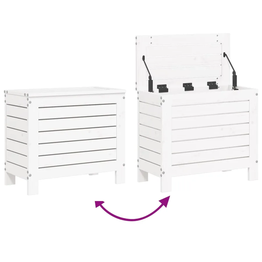 Salon de jardin 10 pcs blanc bois de pin massif - 12