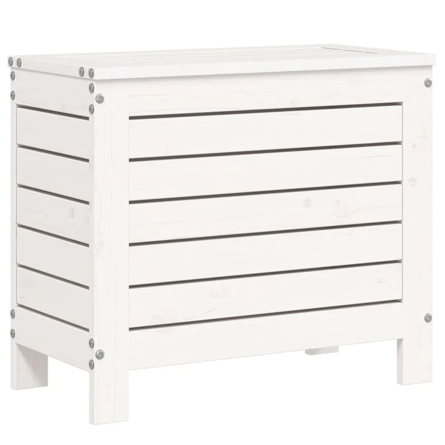 Salon de jardin 10 pcs blanc bois de pin massif - 8