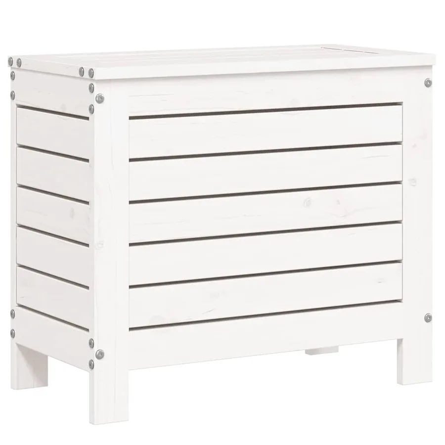 Salon de jardin 10 pcs blanc bois de pin massif - 8
