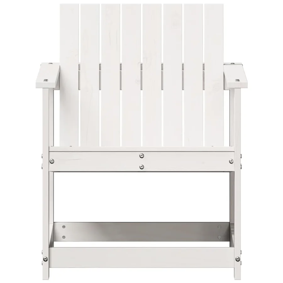 Chaise de jardin blanc 62x56x77 cm bois de pin massif - 4