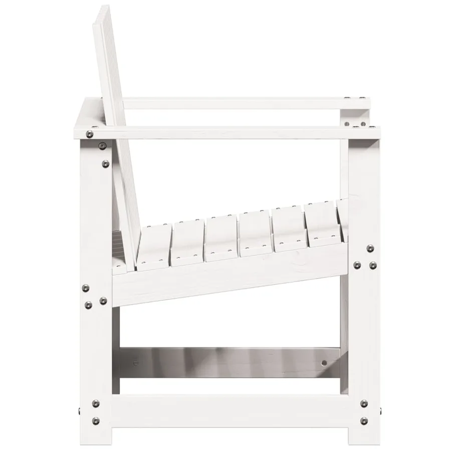 Chaise de jardin blanc 62x56x77 cm bois de pin massif - 5