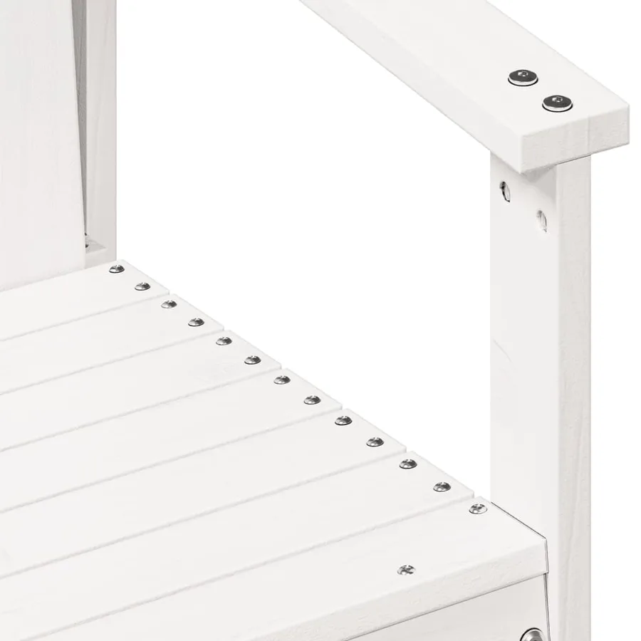 Chaise de jardin blanc 62x56x77 cm bois de pin massif - 7