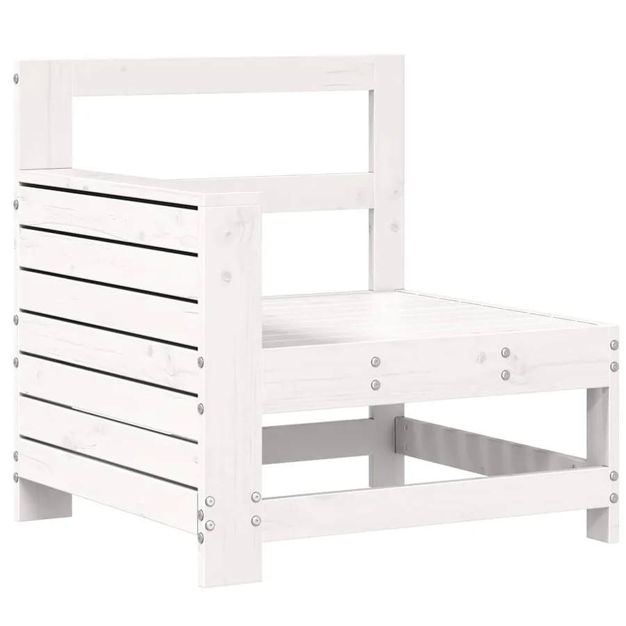 Canapé de jardin accoudoir blanc 69x62x70,5 cm bois pin massif - 2