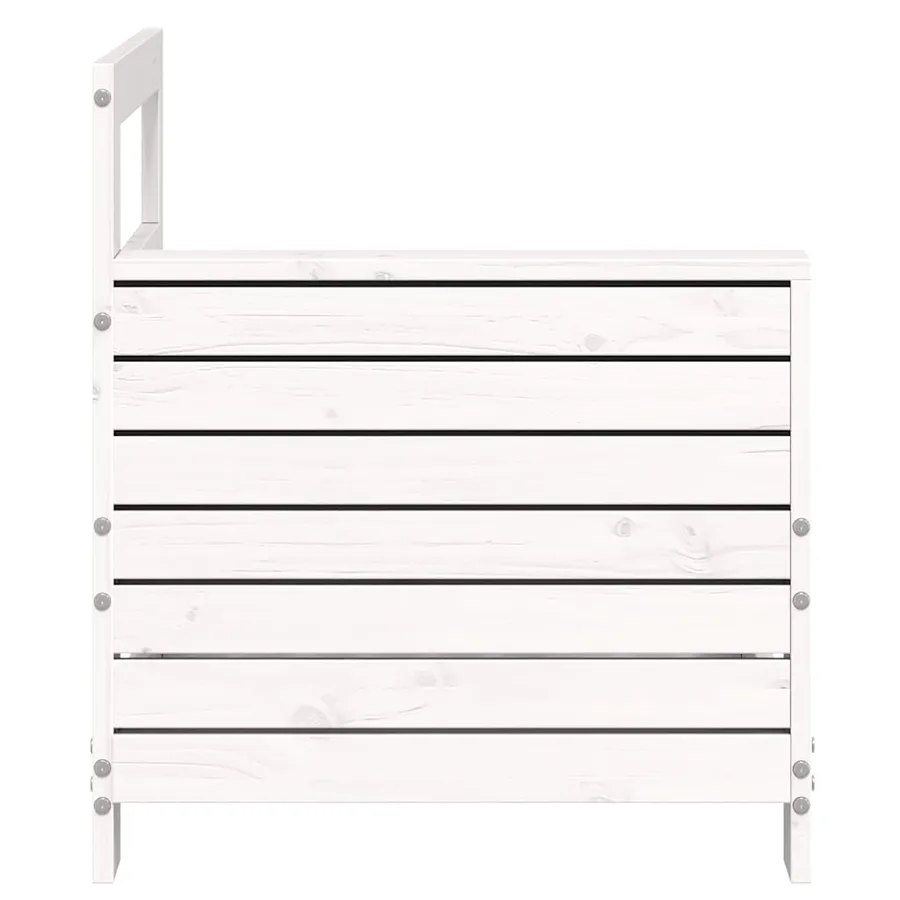 Canapé de jardin accoudoir blanc 69x62x70,5 cm bois pin massif - 5