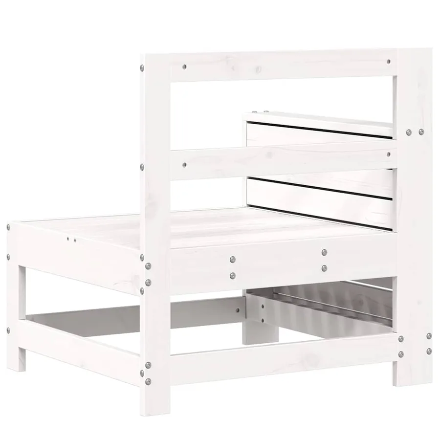 Canapé de jardin accoudoir blanc 69x62x70,5 cm bois pin massif - 6