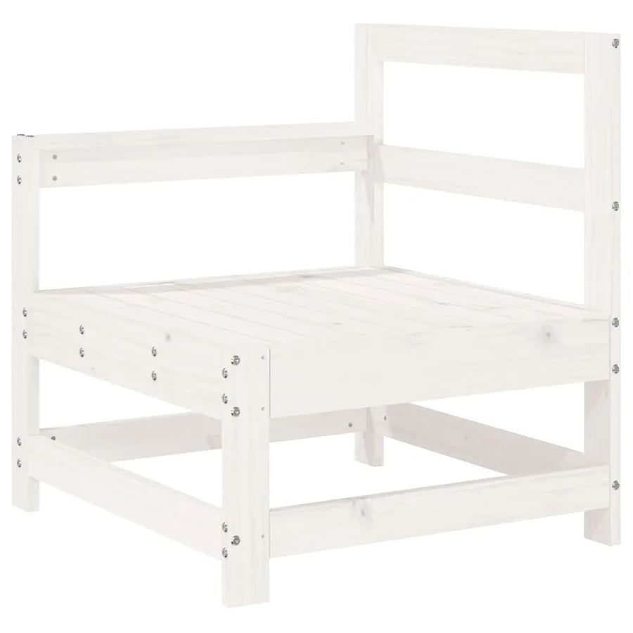 Salon de jardin 4 pcs blanc bois de pin massif - 5