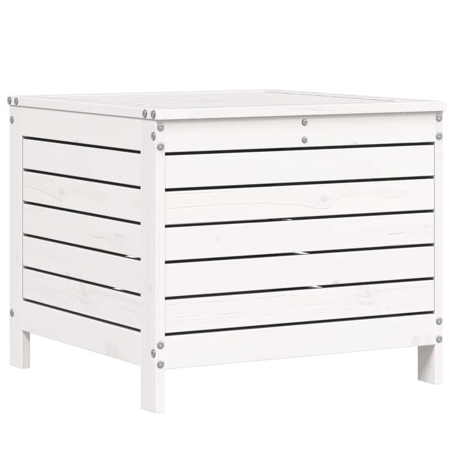 Salon de jardin 5 pcs blanc bois massif de pin - 7
