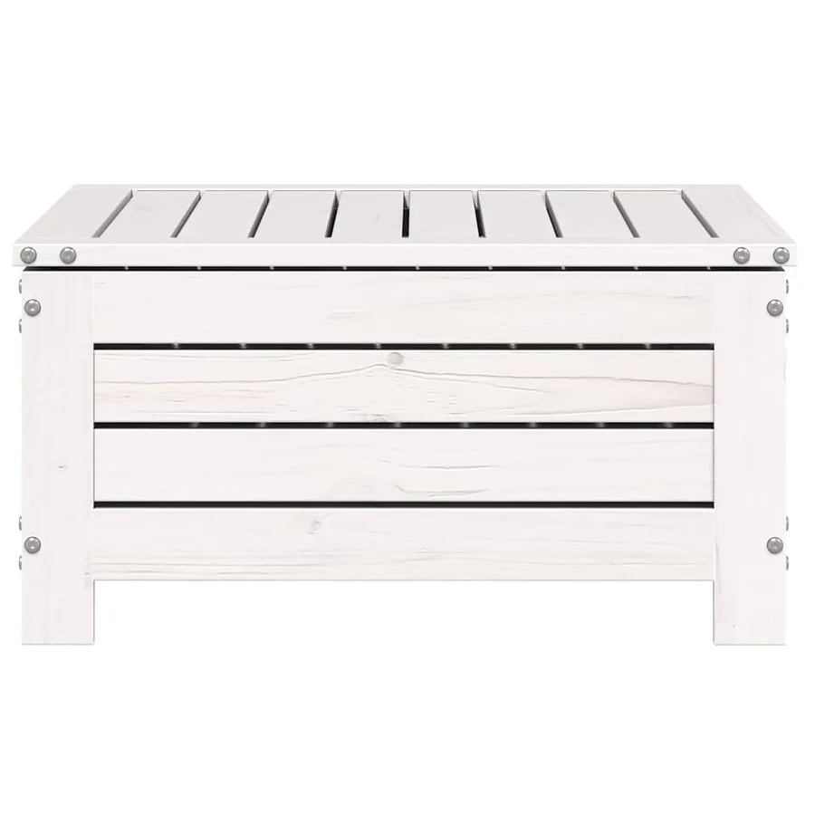 Repose-pied de jardin blanc 62x63,5x32 cm bois de pin massif - 5